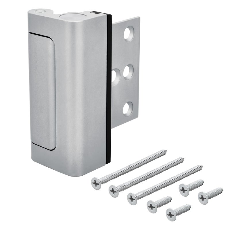 HardwareX Supply Door Reinforcement Lock, Privacy Door Latch Harden Construction 3"" Stop, Satin Nickel - Image 1